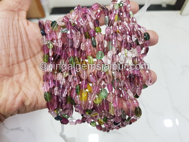 Tourmaline Faceted Oval Beads